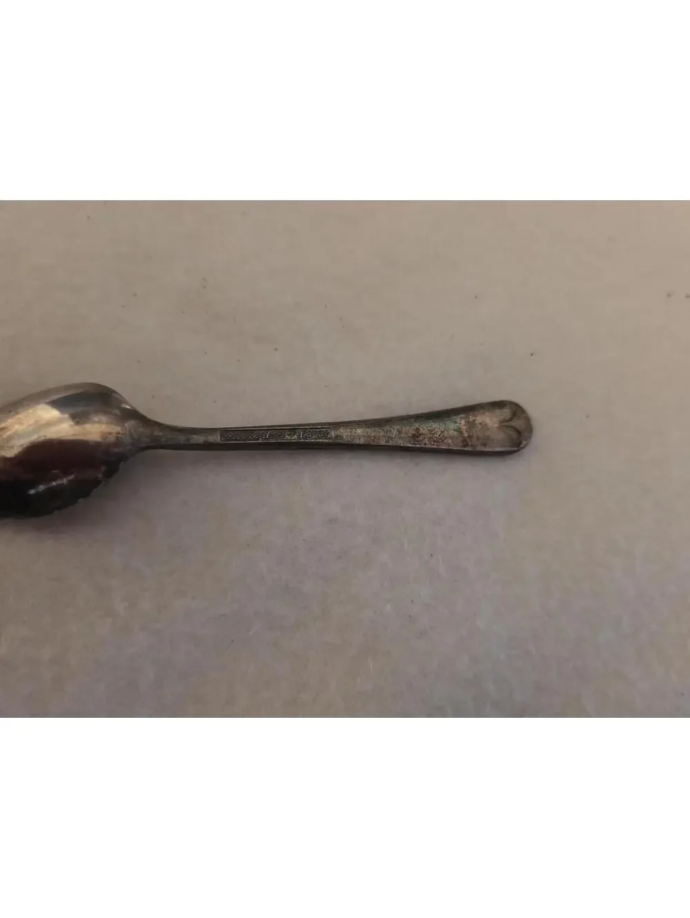 Vintage Silverplate Japan Small Demitasse Spoon Tarnished Patina